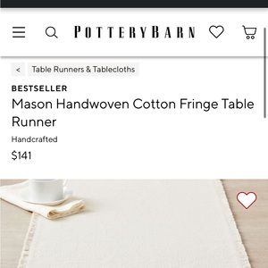 Pottery barn linen table runner - no stains , like new. 22x108”